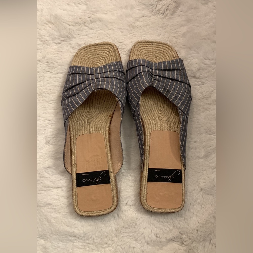 Gaimo Espadrille Sandals Slides Flats Blue 40 US 10 Used Excellent Condition.